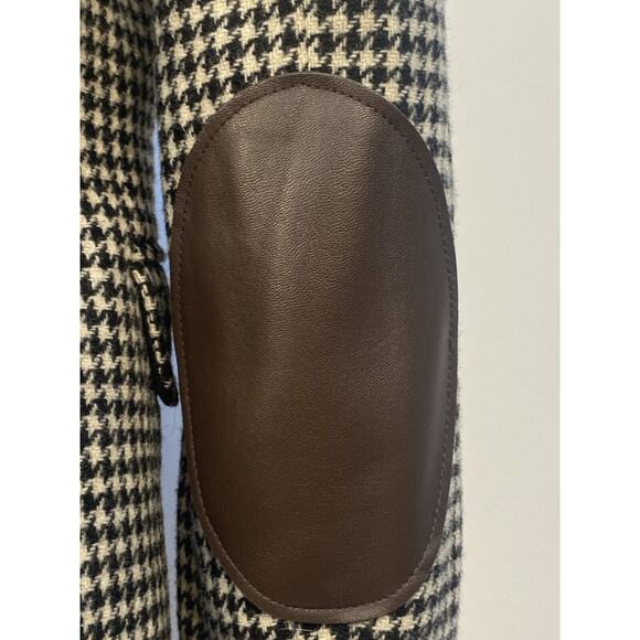 J. crew Women Schoolboy houndstooth Wool Black blazer jacket, Elbow Patch Sz 10 - Picture 8 of 16